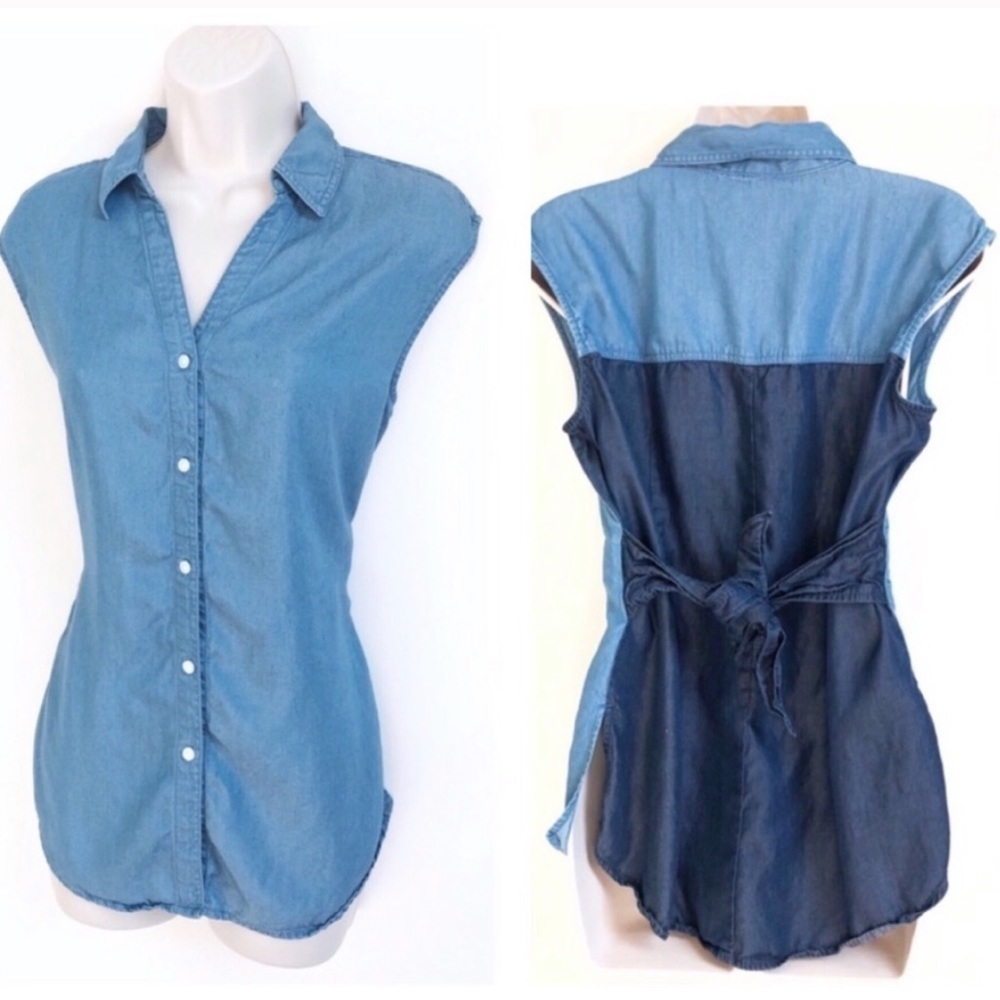 🆕 Jones NY chambray button down sleeveless…